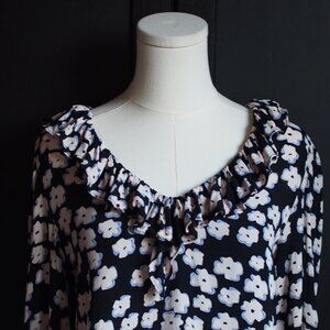 Wild Pony | Long Sleeve Floral Ruffle Collar Blouse